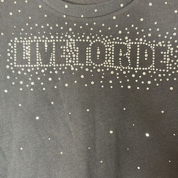 Harley Davidson "Live To Ride" jeweled crystals Gray Short Sleeve T-Shirt Medium - Picture 2 of 6